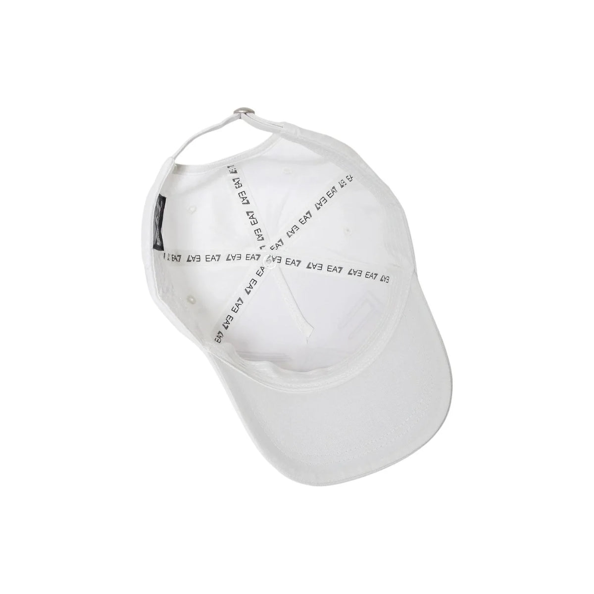 EA7 Emporio Armani Men's Classic Logo Baseball Cap – White Cotton Adjustable Curved Brim Hat