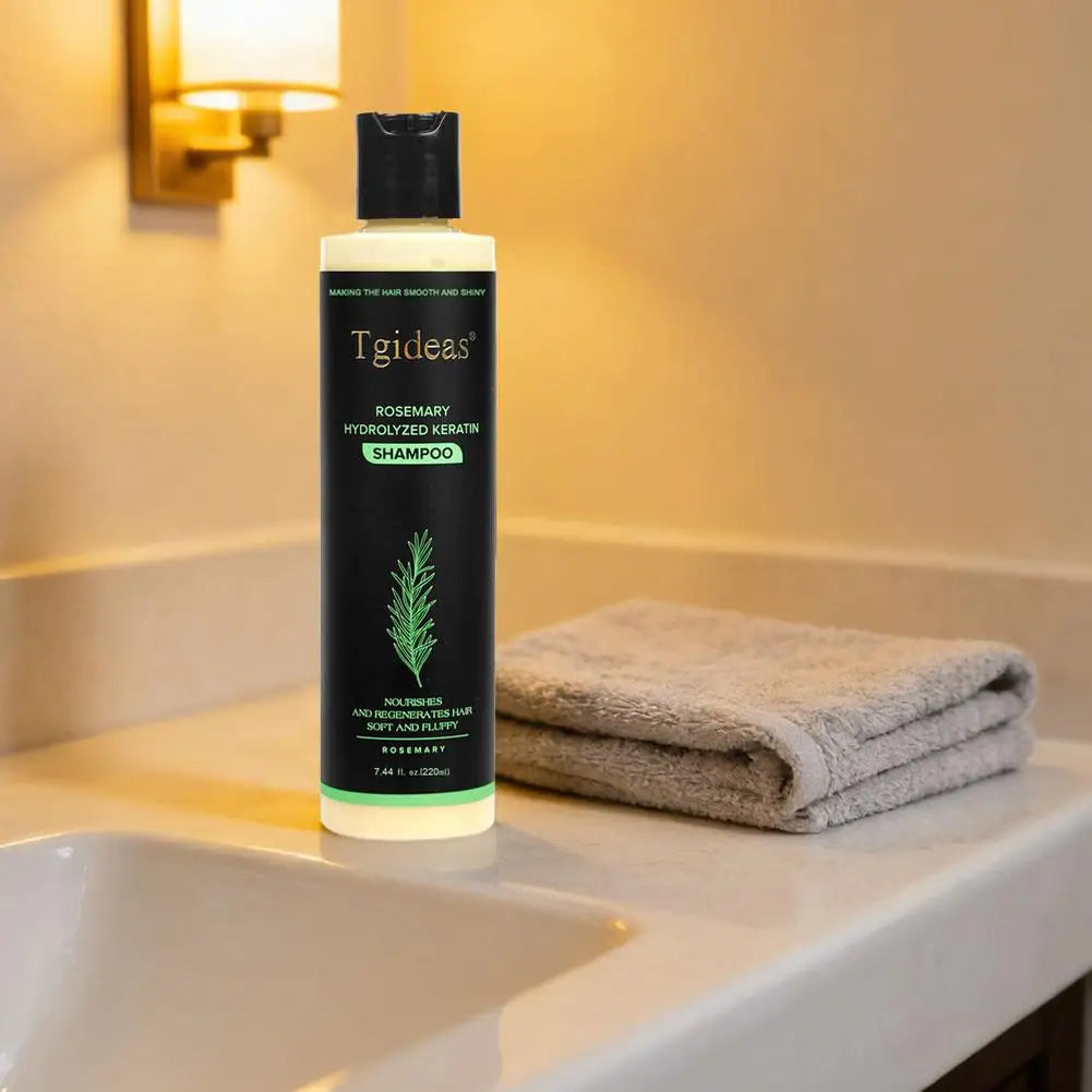 Tgideas Rosemary Hydrolyzed Keratin Shampoo – Smooth, Shiny & Volumizing (7.44 fl. oz. / 220ml)