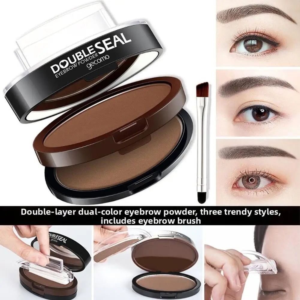 GECOMO Dual-Colour Eyebrow Stamp Kit with 3 Brow Shapes