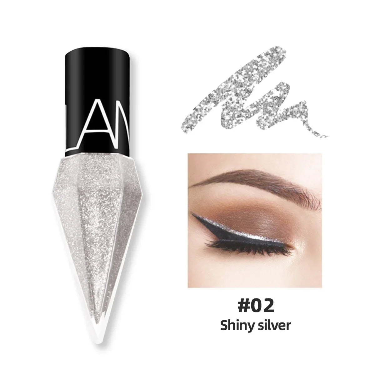 Diamond Shimmer Liquid Eyeliner & Glitter Eyeshadow | Long-Lasting Sparkling Eye Makeup