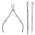 Professional Stainless Steel Cuticle Nipper & Pusher Set
