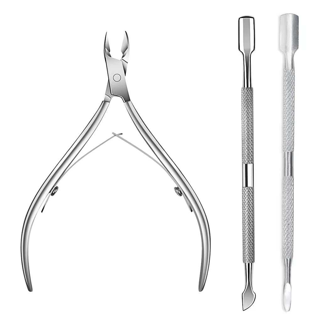 Professional Stainless Steel Cuticle Nipper & Pusher Set