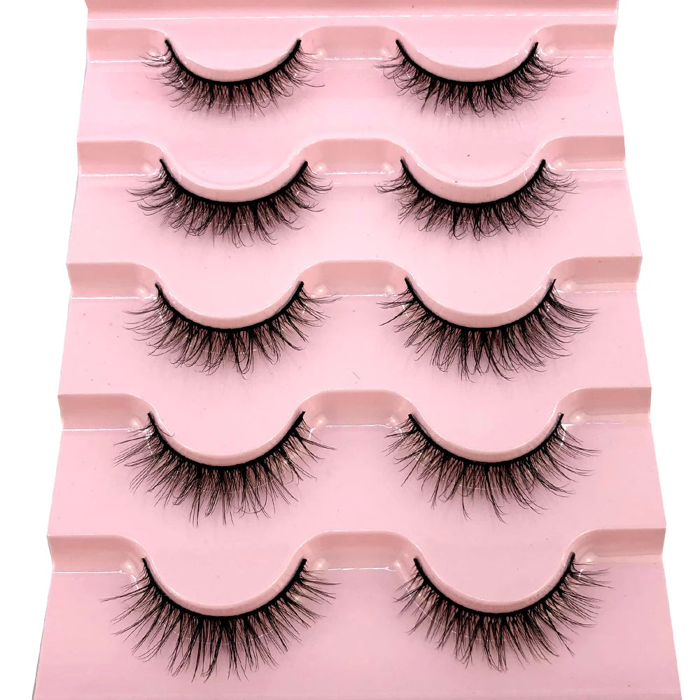AMSDEN® 10 Pairs Dramatic Volume Faux Mink Eyelashes - Fluffy & Wispy False Lashes Bulk Pack