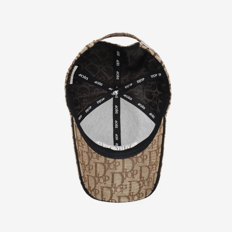 Vintage Jacquard Monogram Baseball Cap – 3D Embroidered Streetwear Hat
