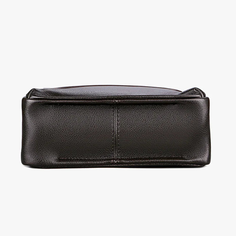 POLO VIDENG Men's Classic Leather Messenger Bag – Flap-Over Crossbody Shoulder Bag