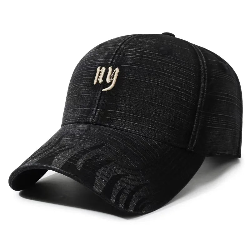 Vintage Washed Cotton Baseball Cap – Unisex Distressed Embroidered Streetwear Dad Hat
