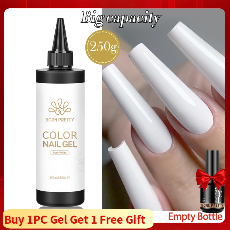 BORN PRETTY 250g Rubber Base Gel Refill – 2-in-1 Builder & Color Base Coat