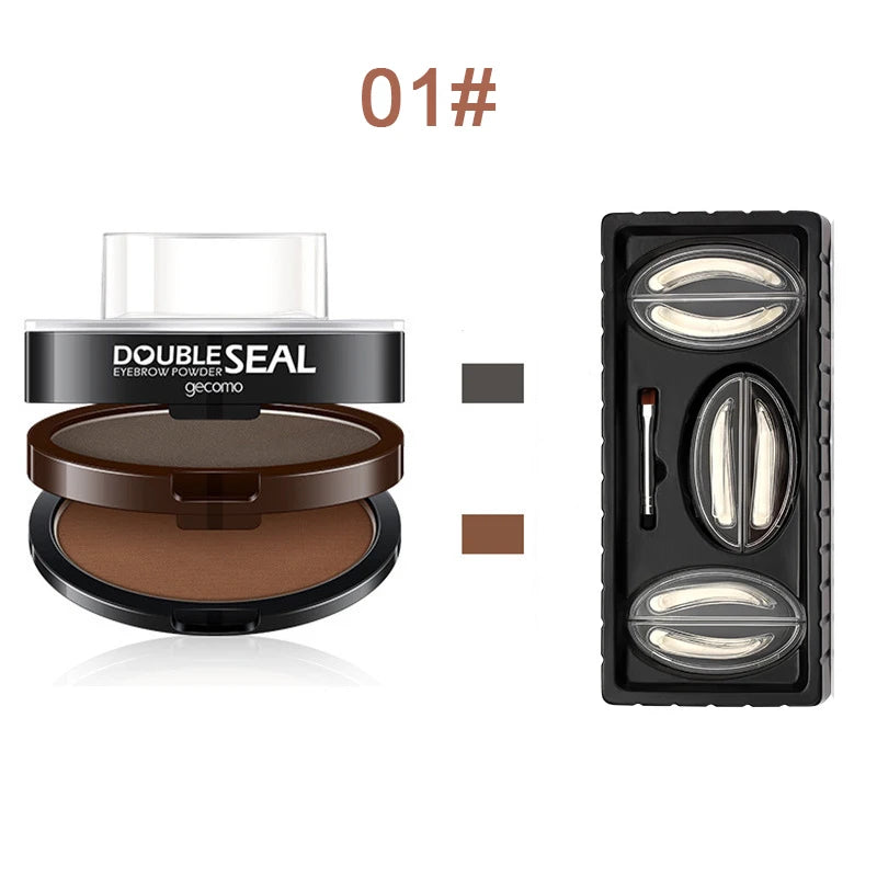 Double Seal Two-Color Eyebrow Stamp and Stencil Kit