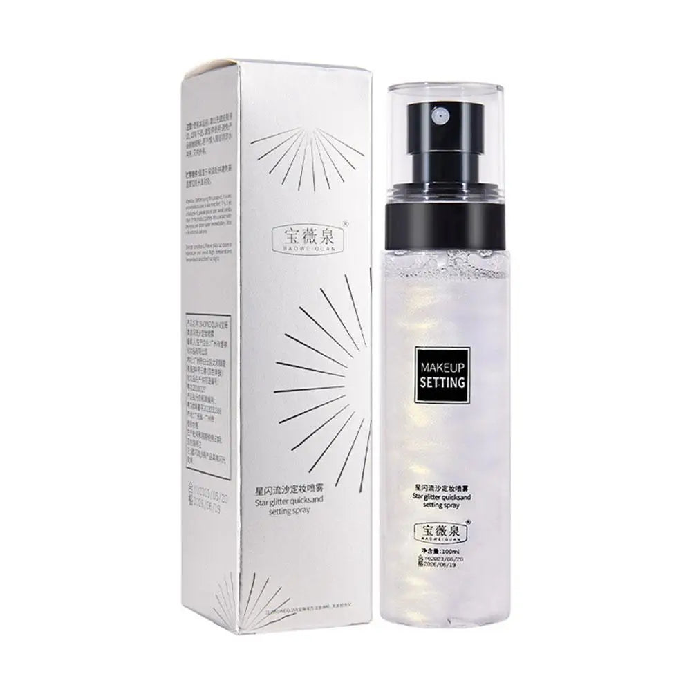 Star Glitter Quicksand Makeup Setting Spray - 100ml Matte Finish & Long-Lasting Mist