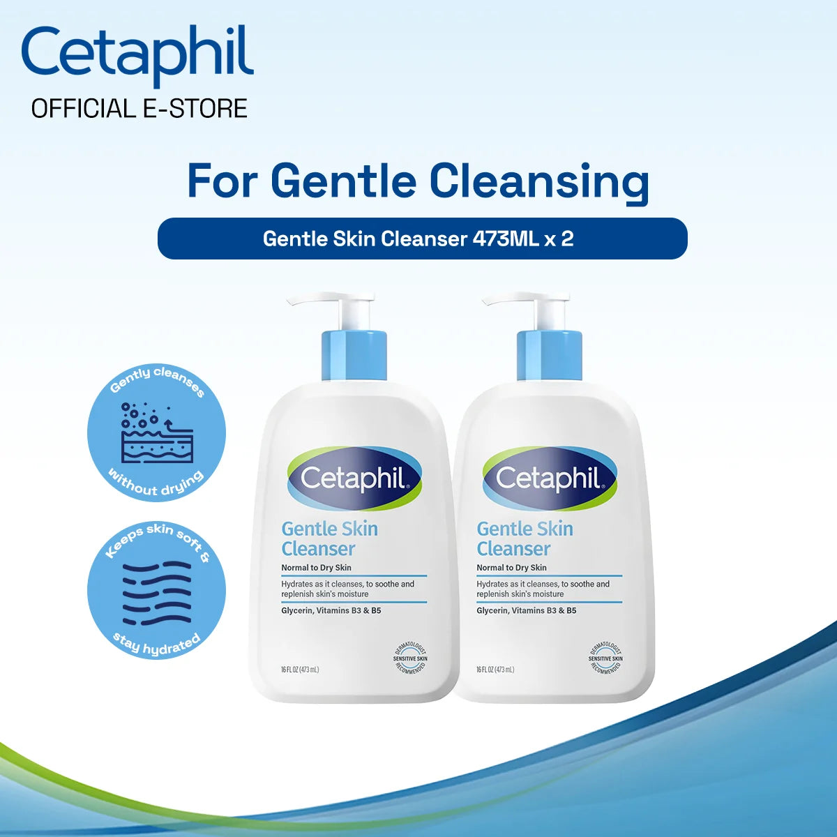 Cetaphil Gentle Skin Cleanser – Hydrating Face & Body Wash for Sensitive Skin