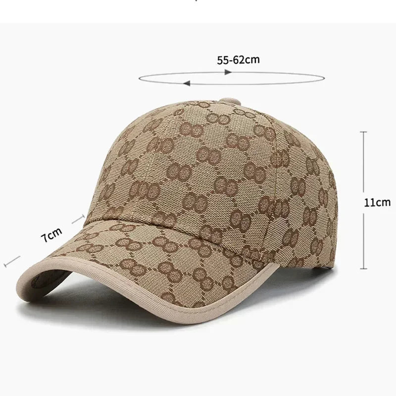 Luxury Monogram Jacquard Baseball Cap – Classic Curved Brim Sun Hat