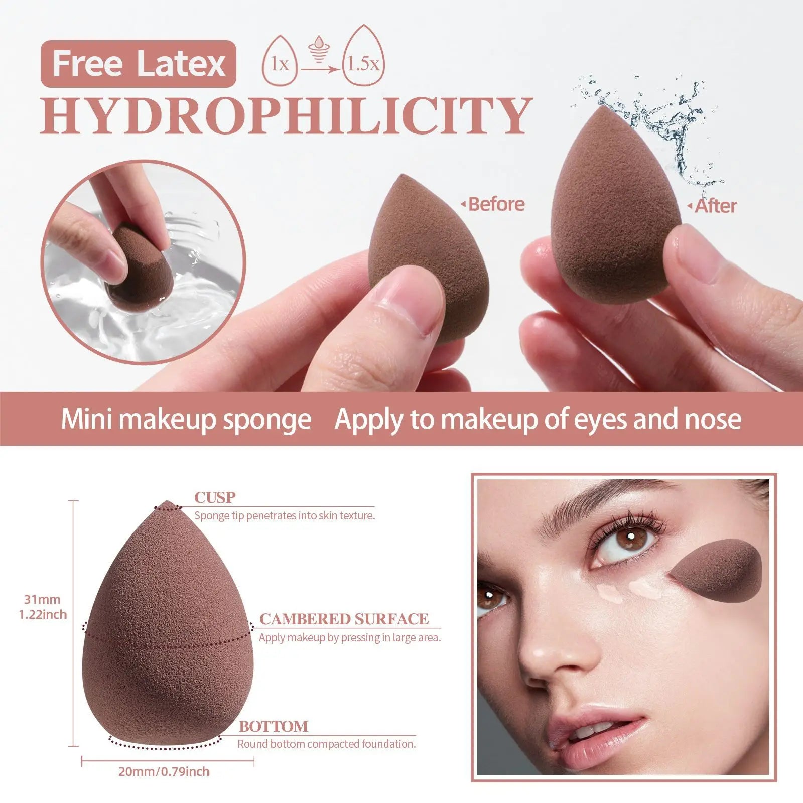All-in-One Travel Makeup Brush Set with LED Mirror & Sponges – Portable 360° Rotating Case