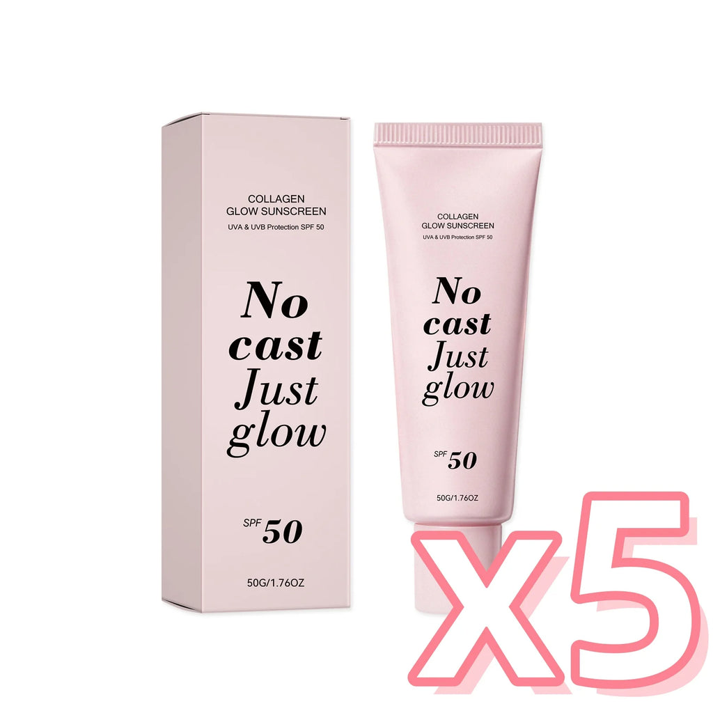 Collagen Glow Sunscreen SPF 50 (50g) – "No Cast Just Glow" Hydrating Daily Sun Cream with Centella Asiatica & Panthenol