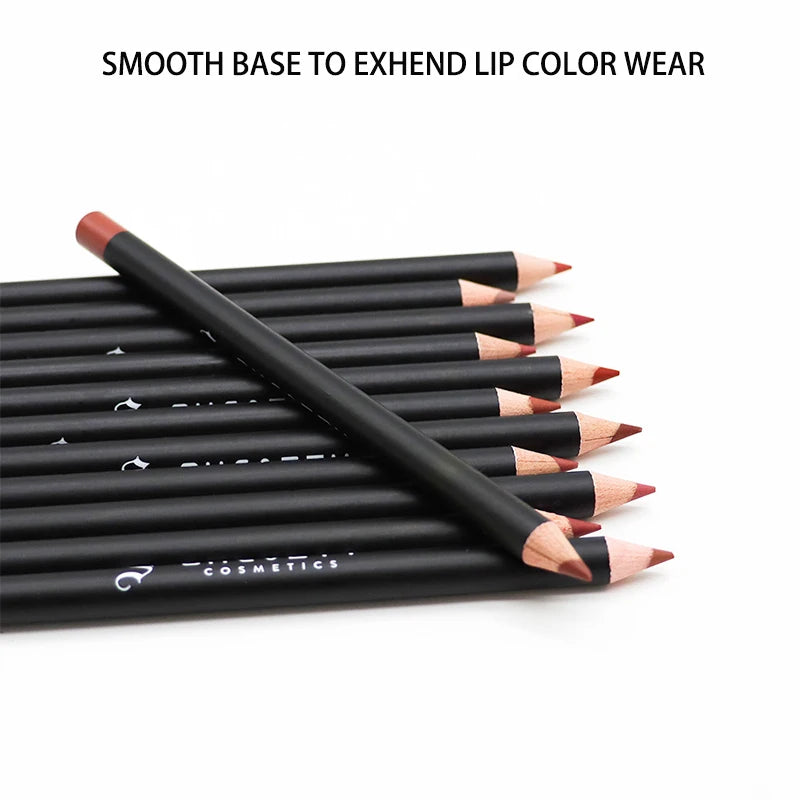 SHCOETY 12-Piece Matte Lip Liner Pencil Set – Creamy, Long-Lasting Waterproof Lip Defining Kit