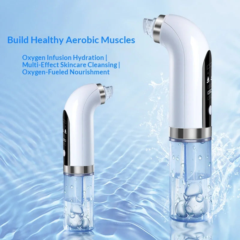 Hydro Facial Micro-Bubble Blackhead Remover – 5-in-1 Water Cycle Pore Cleaner & Oxygen Infusion Device