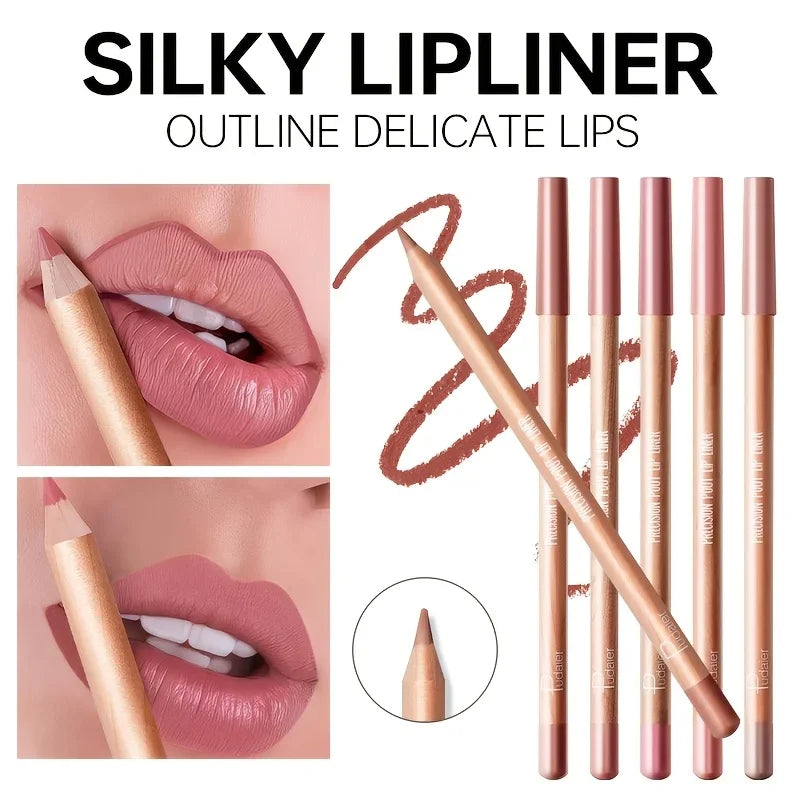 Silky Precision Pout Lip Liner Pencil – Waterproof Velvet Matte Lip Definer & Contour