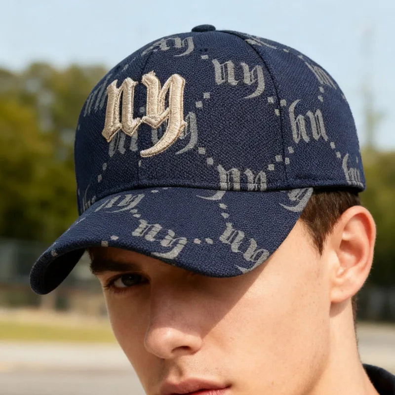 Luxury Monogram Embroidered Baseball Cap – Unisex Gothic Lettering Streetwear Dad Hat