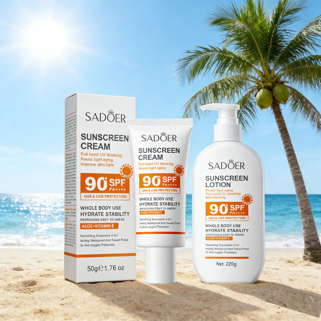 SADOER SPF 90+ High Protection Sunscreen Lotion with Aloe & Vitamin
