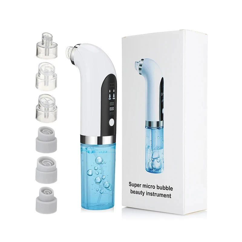 Hydro Facial Micro-Bubble Blackhead Remover – 5-in-1 Water Cycle Pore Cleaner & Oxygen Infusion Device