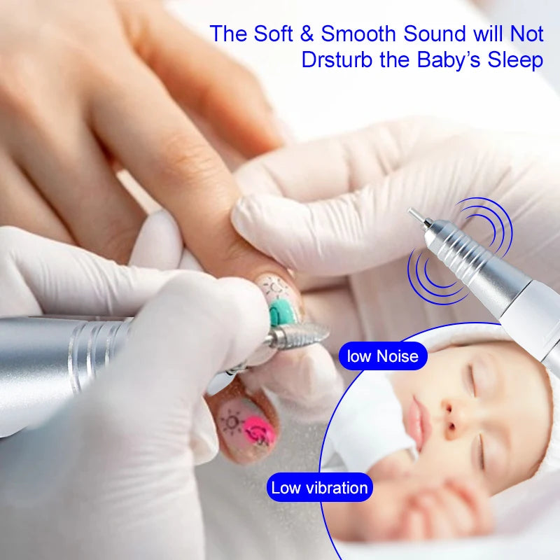 Portable Professional 35000RPM Electric Nail Drill Handpiece - 5-Pin Plug - Low Noise & Vibration