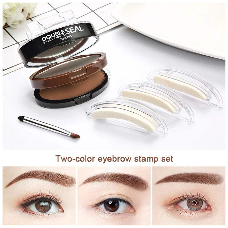 Double Seal Two-Color Eyebrow Stamp and Stencil Kit