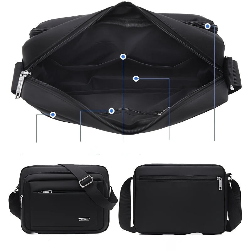 Classic Multi-Pocket Men's Crossbody Messenger Bag