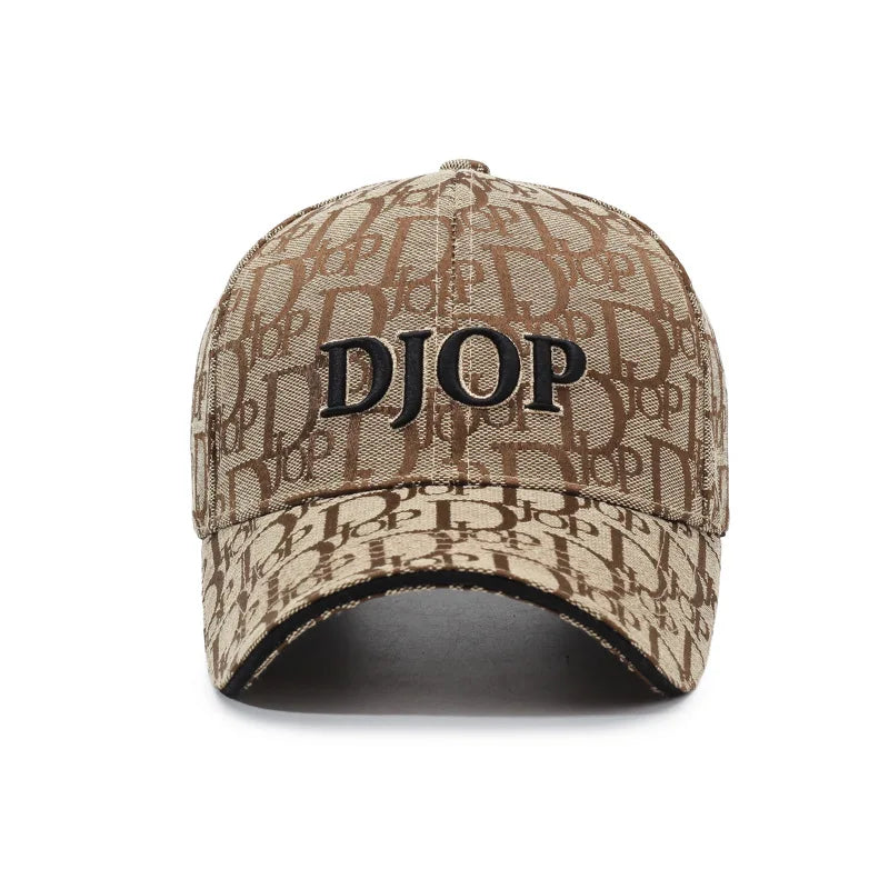 Vintage Jacquard Monogram Baseball Cap – 3D Embroidered Streetwear Hat