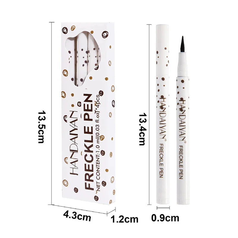 HANDAIYAN 4pc Natural Freckle Pen Set – Long-Lasting Waterproof Sun-Kissed Makeup Pens