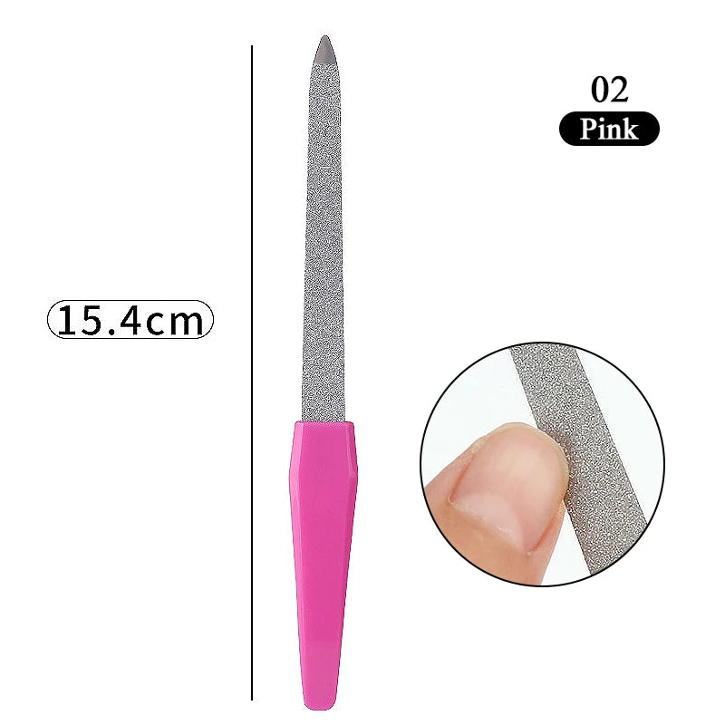 Professional Stainless Steel Dual-End Cuticle Pusher & Gel Polish Scraper Set