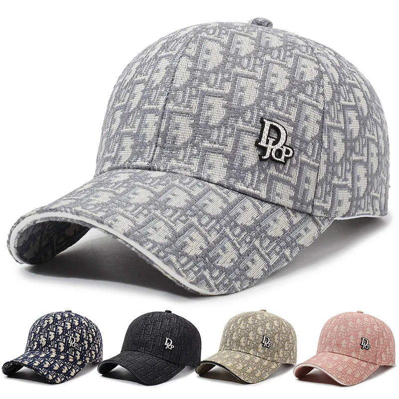 Luxury Jacquard Monogram Baseball Cap – Unisex Streetwear Curved Brim Hat