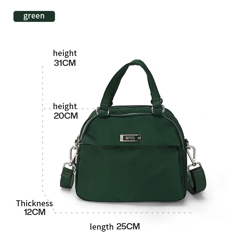 Water-Resistant Lightweight Nylon Hobo Bag – Convertible Multi-Pocket Crossbody Purse
