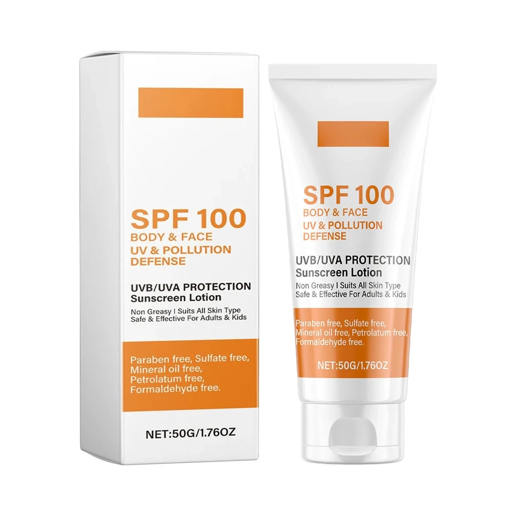 SPF 100 Maximum Protection Sunscreen Lotion – Face & Body UV & Pollution Defense Shield (50g)