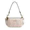 Signature Monogram Mini Shoulder Bag with Gold Chain Strap & Crossbody Option