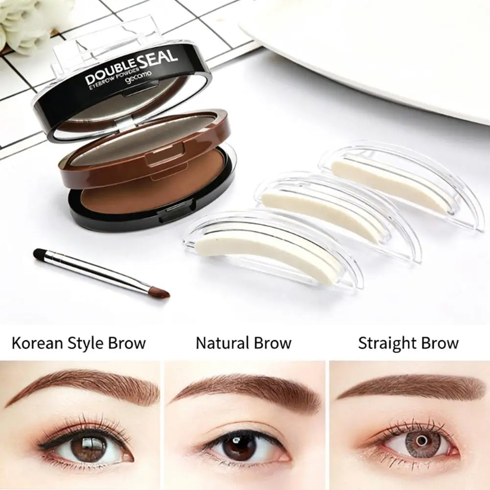 GECOMO Dual-Colour Eyebrow Stamp Kit with 3 Brow Shapes
