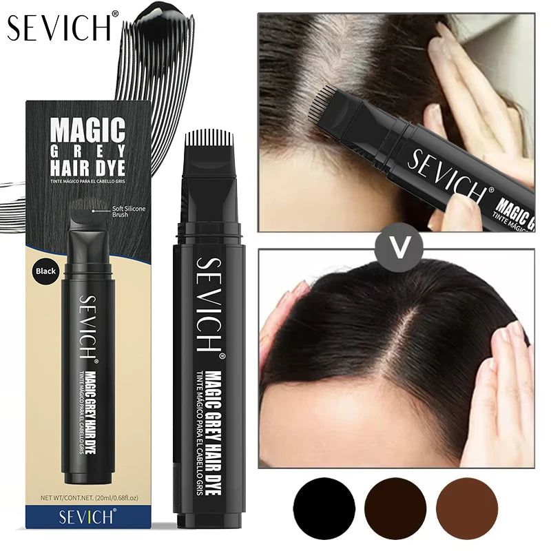 SEVICH Magic Grey Hair Dye Pen (20ml) – Instant Root Touch-Up Brush & Gray Coverage