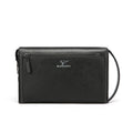 Leather Clutch Bag with Combination Lock – Multi-Compartment Business Handbag & Wristlet