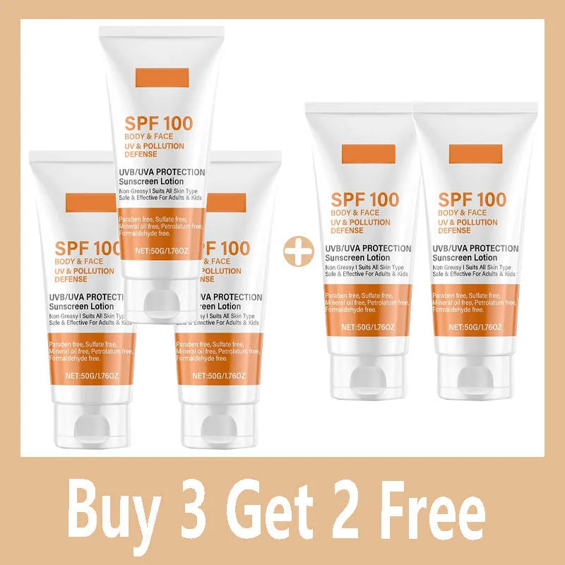 SPF 100 Maximum Protection Sunscreen Lotion – Face & Body UV & Pollution Defense Shield (50g)