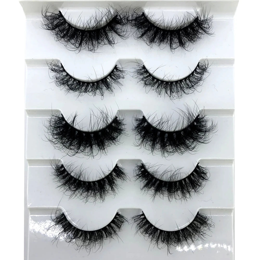 Premium 5D Mink Lashes - Wispy, Dramatic Volume Eyelashes (Bulk 10-Pair Pack)