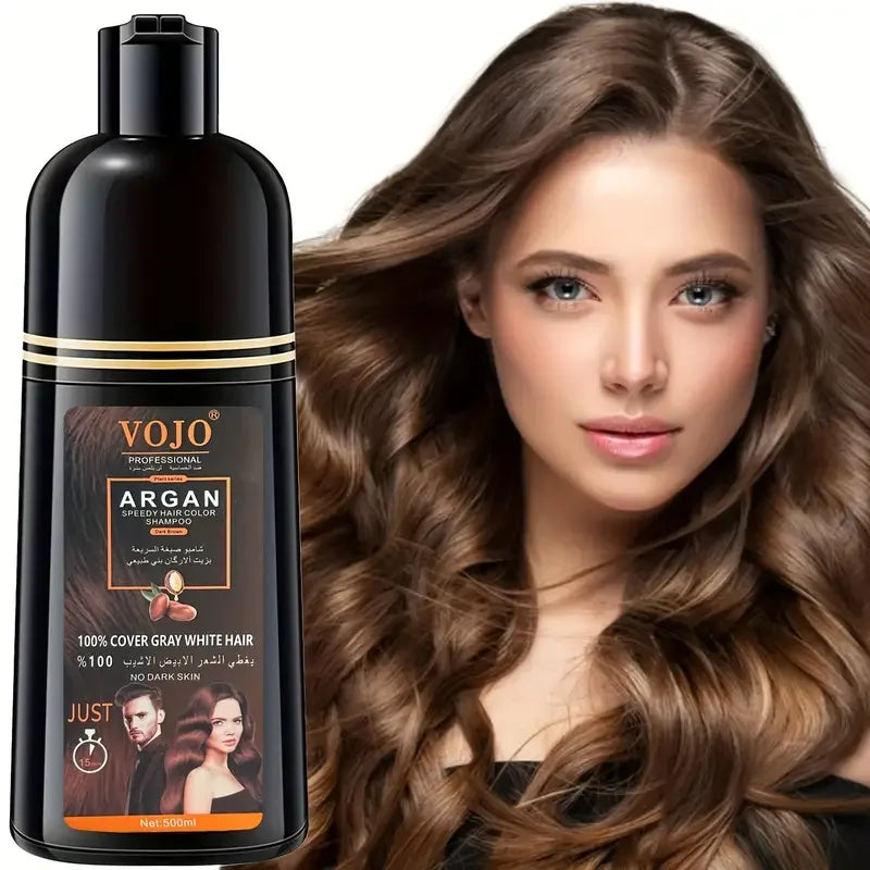 VOJO Professional 500ml Argan Speedy Hair Color Shampoo – Instant Gray Hair Coverage