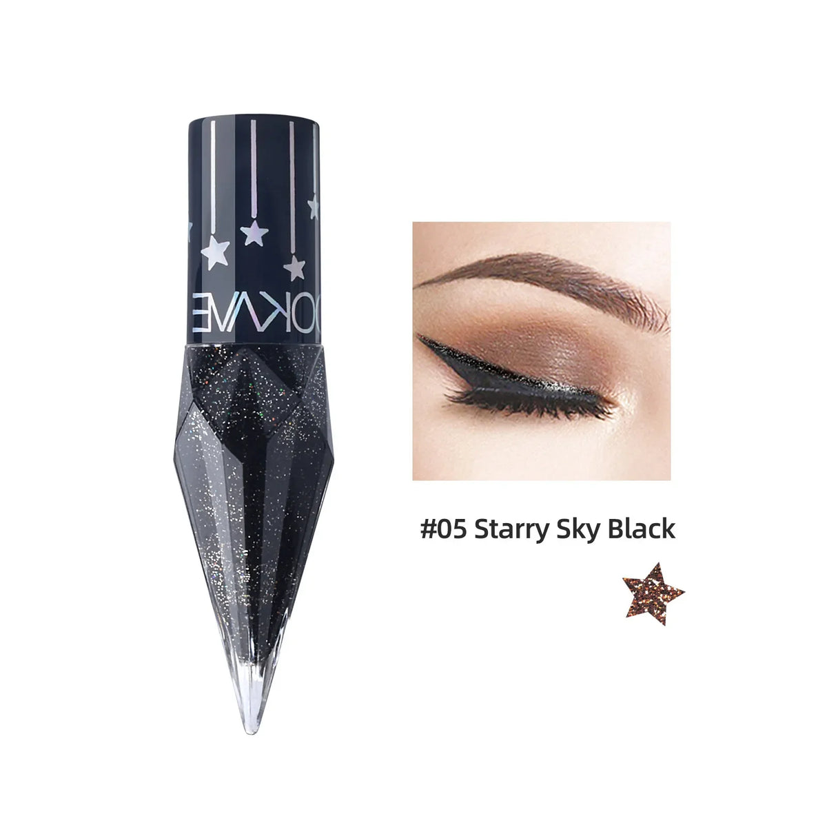 Diamond Shimmer Liquid Eyeliner & Glitter Eyeshadow | Long-Lasting Sparkling Eye Makeup
