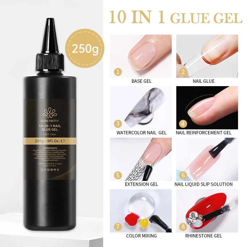 BORN PRETTY 250g Rubber Base Gel Refill – 2-in-1 Builder & Color Base Coat