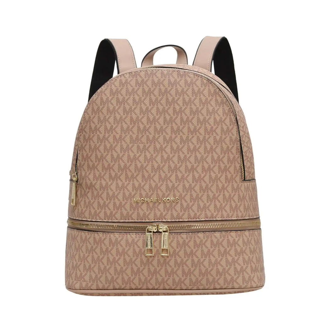 Michael Kors Signature Monogram Medium Zip Backpack