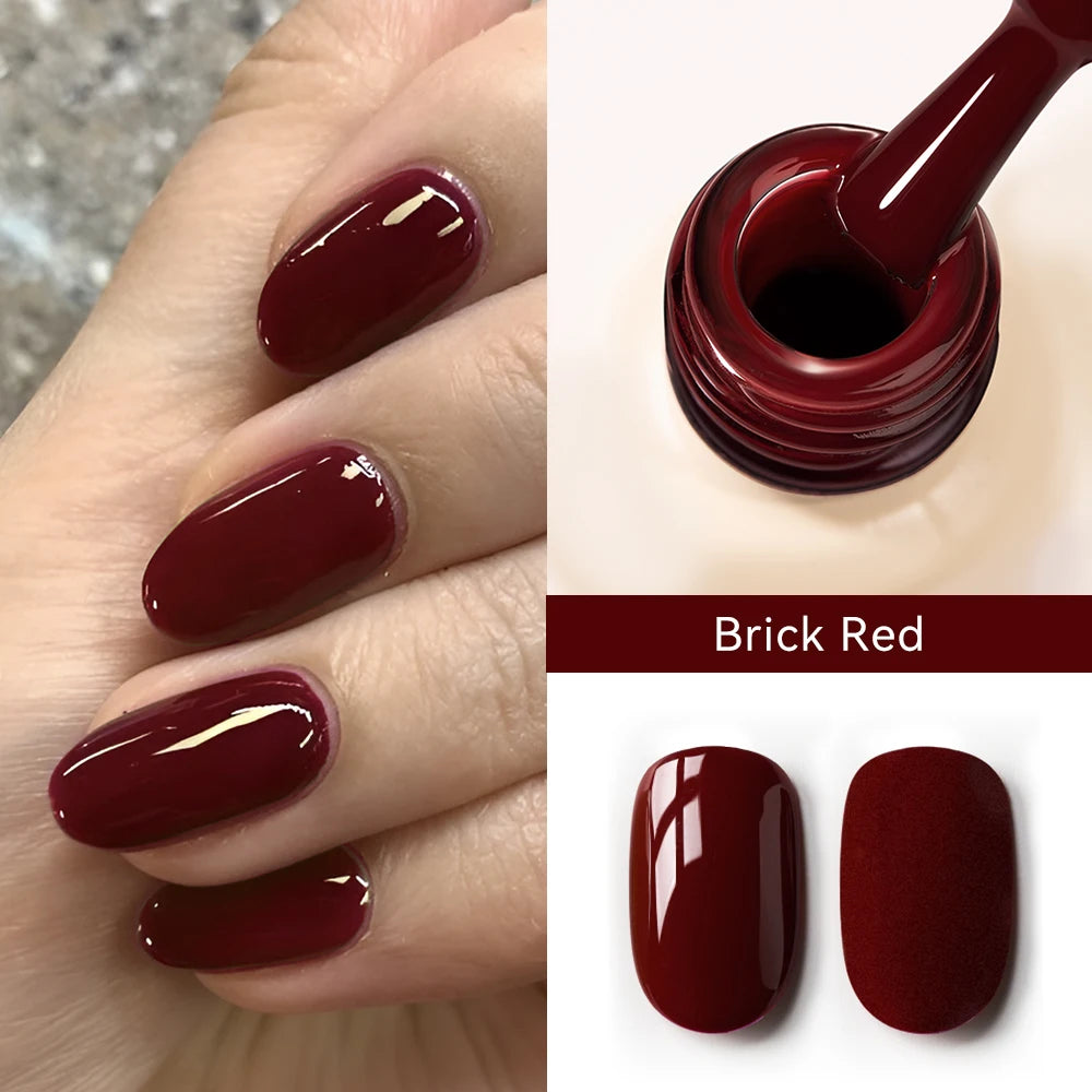 Premium Deep Cherry Red Gel Nail Polish - Long-Lasting & High-Gloss Finish