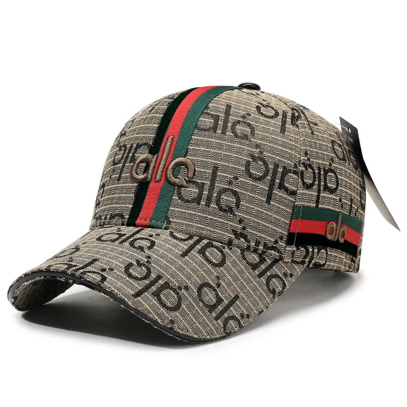 Designer Jacquard Striped Baseball Cap – Unisex 3D Embroidered Luxury Streetwear Hat