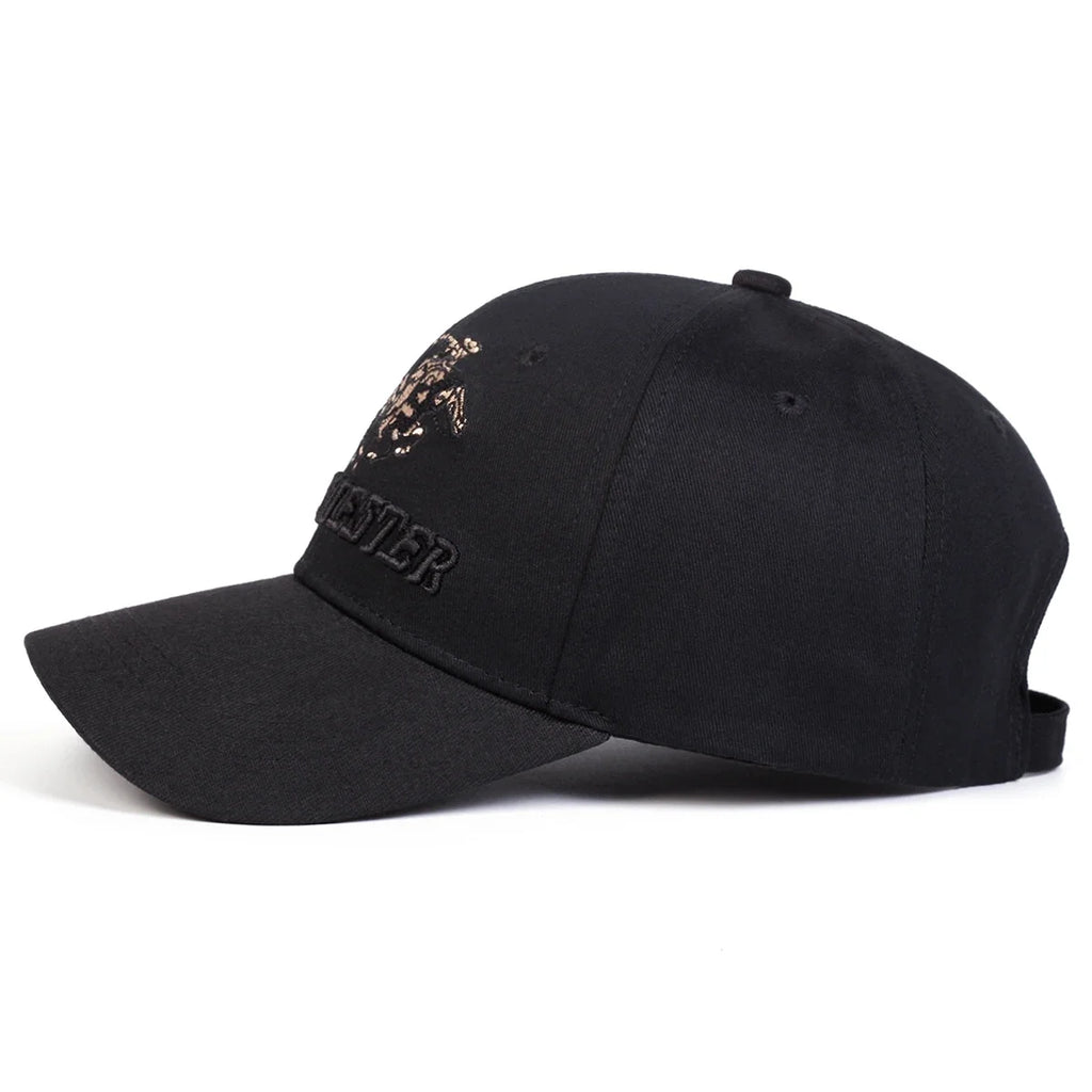 Winchester Embroidered Western Rider Baseball Cap – Outdoor Camo & Black Hat