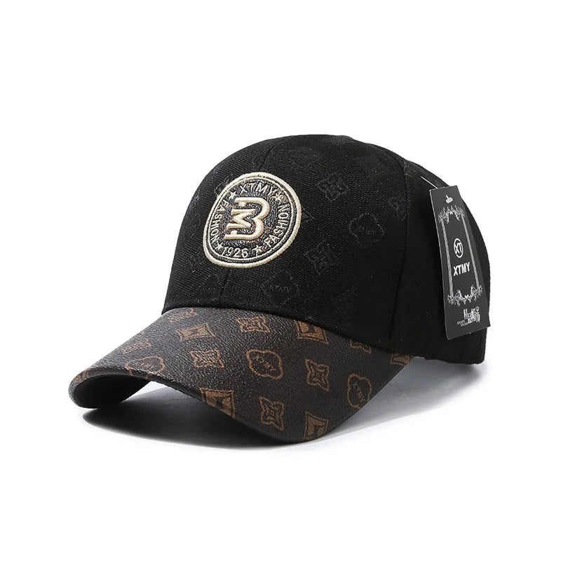 Luxury Monogram Patch Baseball Cap – Unisex Two-Tone Designer Streetwear Hat