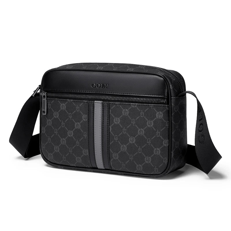 GOLF Men’s Monogram Crossbody Bag – Compact Leather Messenger Shoulder Bag
