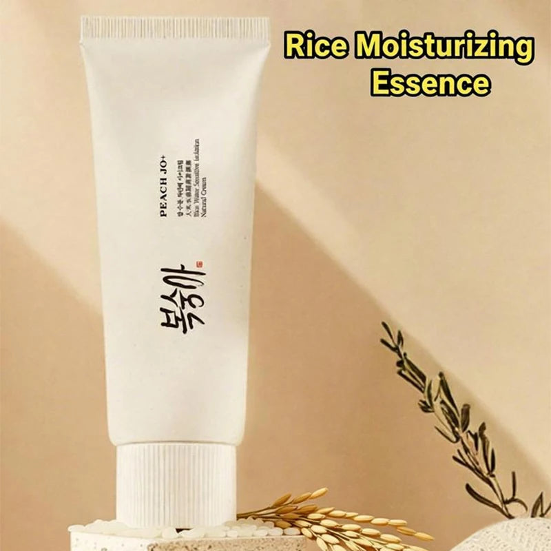 PEACH JO+ Rice Water Sensitive Isolation Tone-Up Cream – Hydrating Primer & Essence Cream for Brightening & Redness Relief