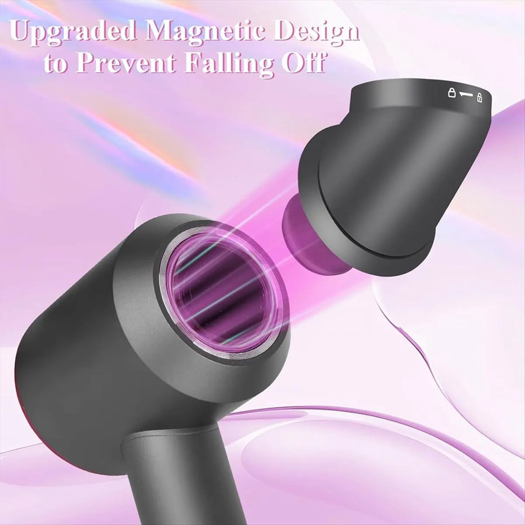 Multi-Function Hair Dryer Adapter Set – Airwrap Barrel, Volumizing Round Brush & 360° Magnetic Adapter