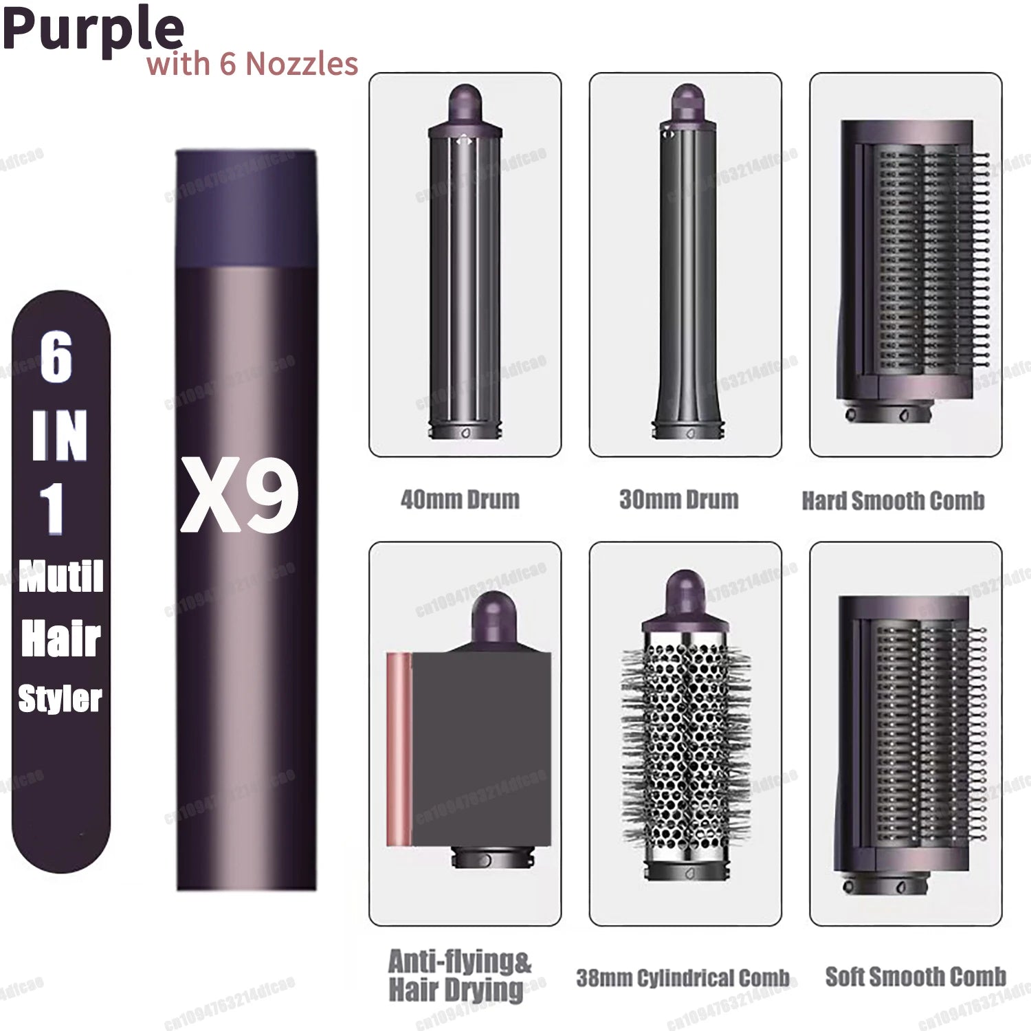 6-in-1 Air Styler & Hair Dryer Multi-Styler Set – Professional Coanda Airflow Curling, Straightening & Volumizing Tool